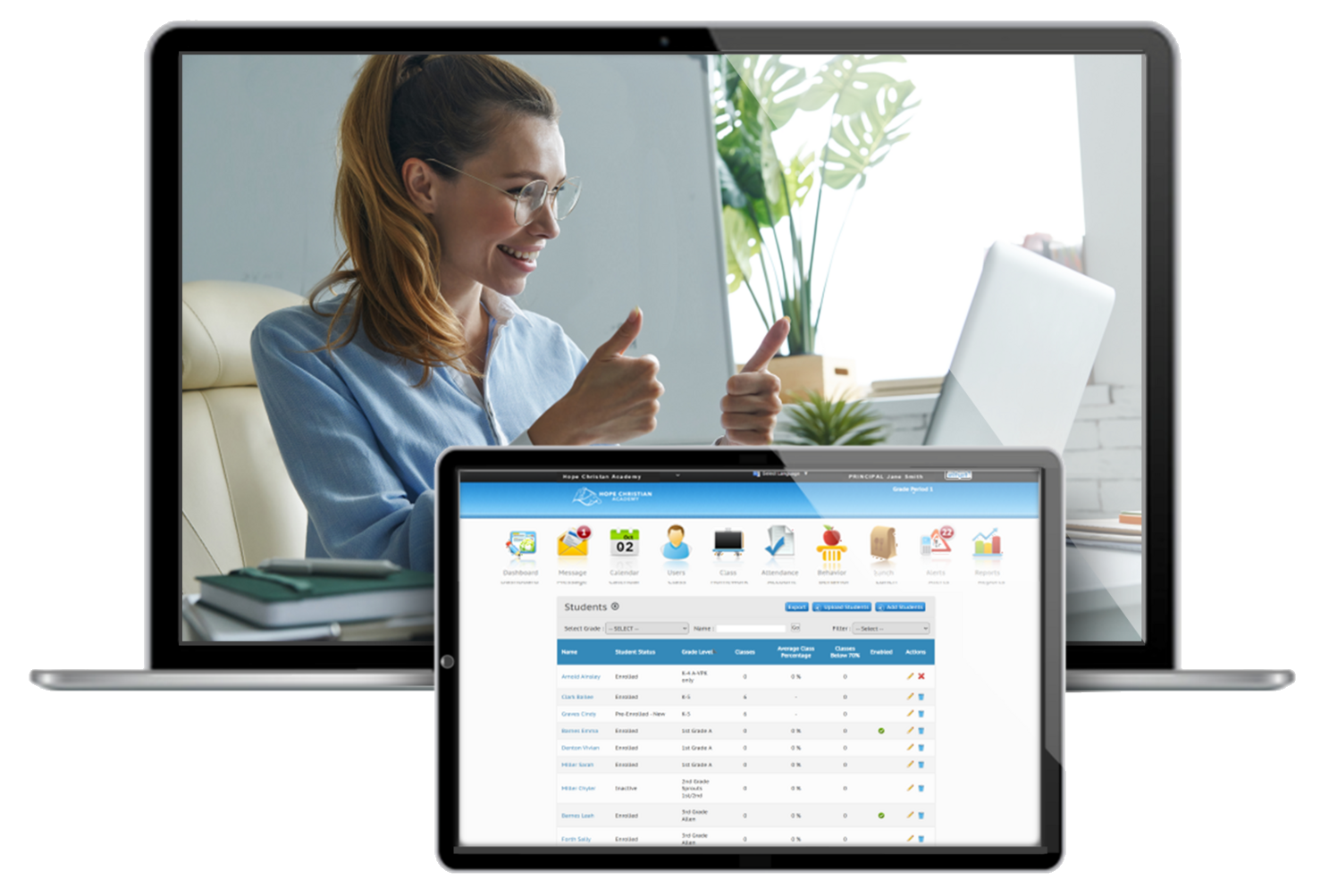 MySchoolWorx Dashboard on Devices